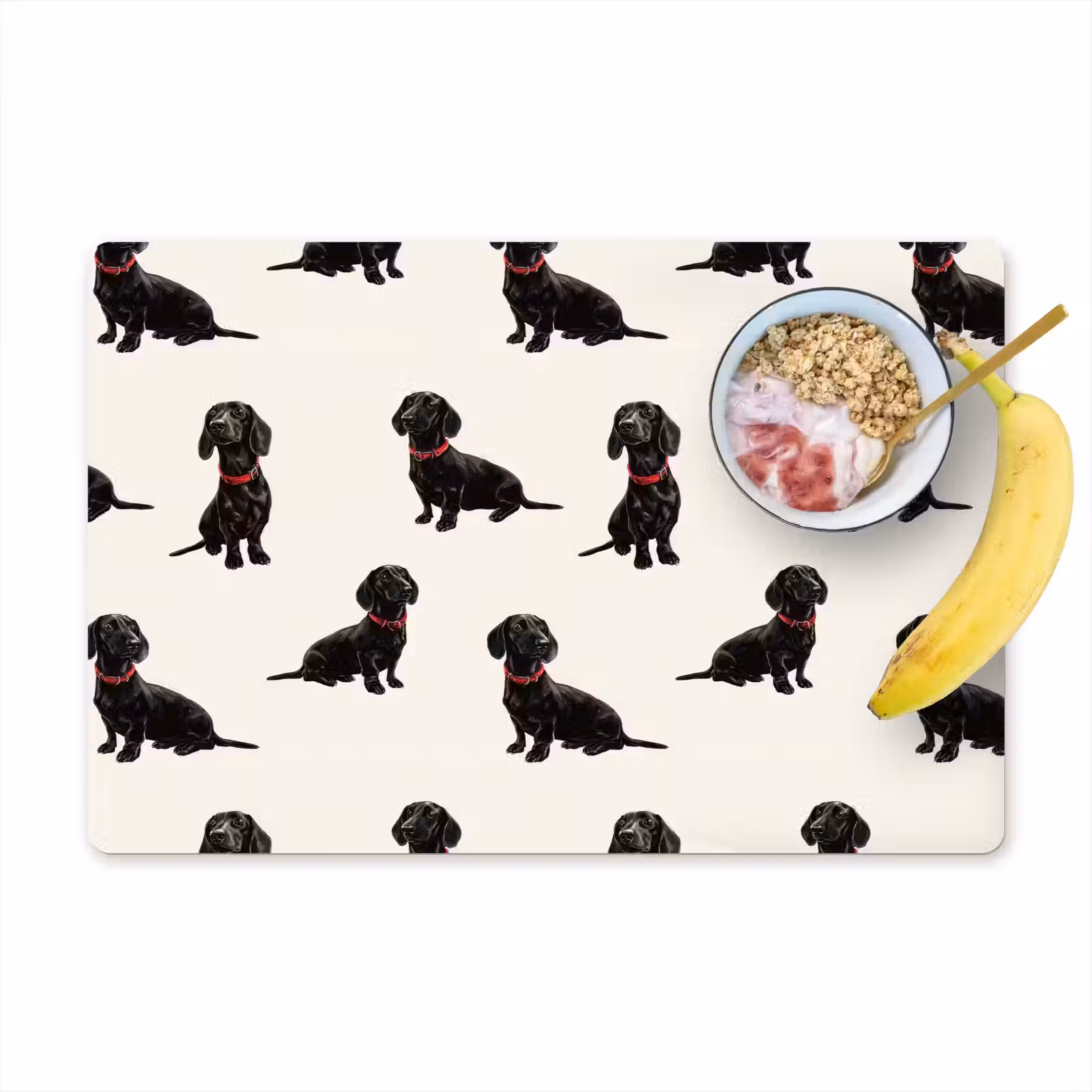 Set de table – 6 pièces - Chien - Motif - Noir — 1
