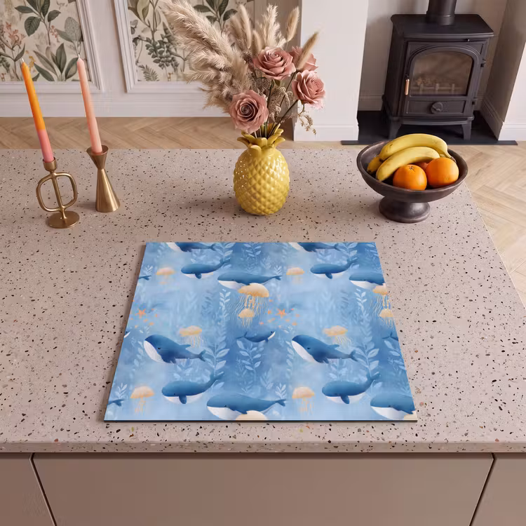 Protection plaque induction - Baleines - Océan - Bleu — 3