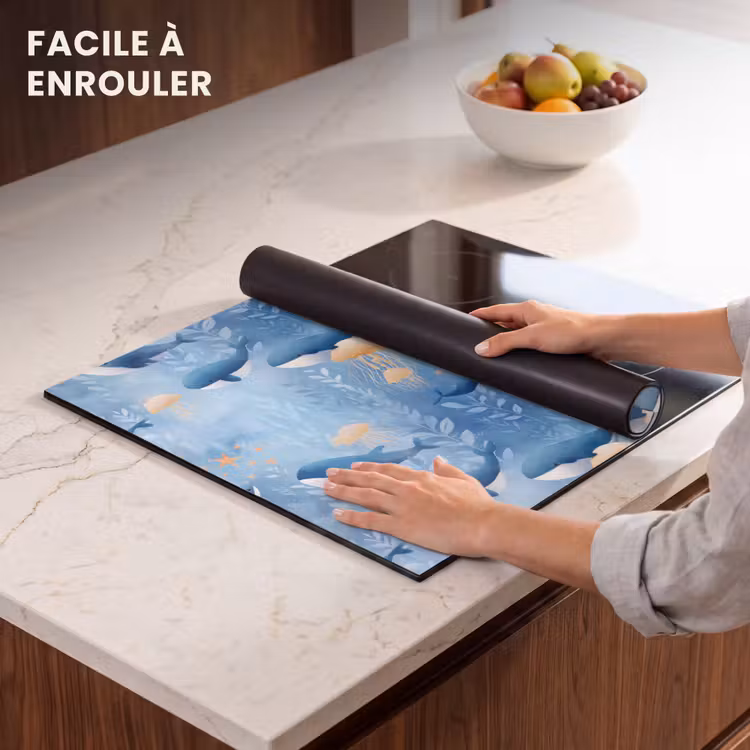 Protection plaque induction - Baleines - Océan - Bleu — 6