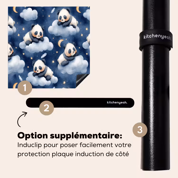Protection plaque induction - Pandas - Dormants - Bleu — 8