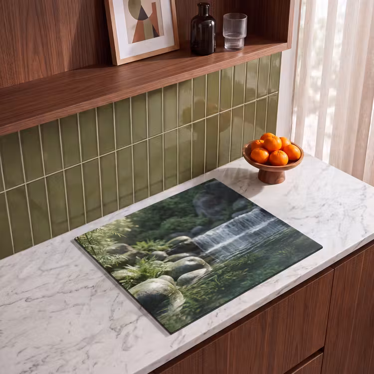 Protection plaque induction - Ruisseau - Cascade - Nature - Vert — 4