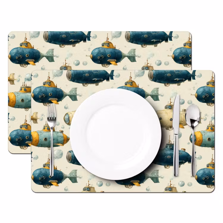 Set de table – 6 pièces - Bateau de plongée - Fantaisie - Coloré — 2