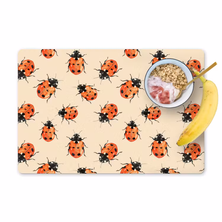 Set de table – 6 pièces - Coccinelles - Motif - Rouge — 1