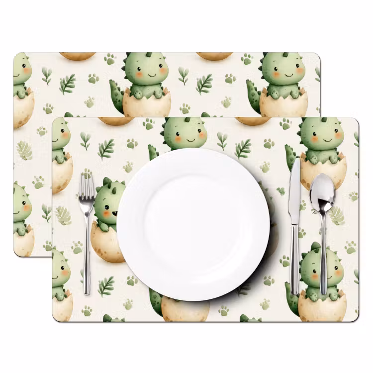 Set de table – 6 pièces - Dino - Œufs - Vert — 2