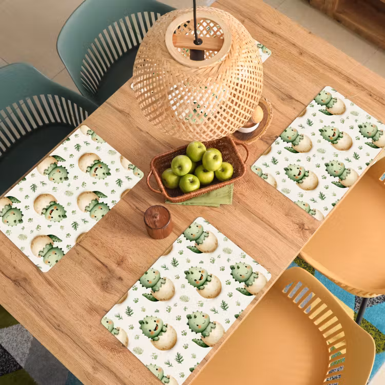 Set de table – 6 pièces - Dino - Œufs - Vert — 3