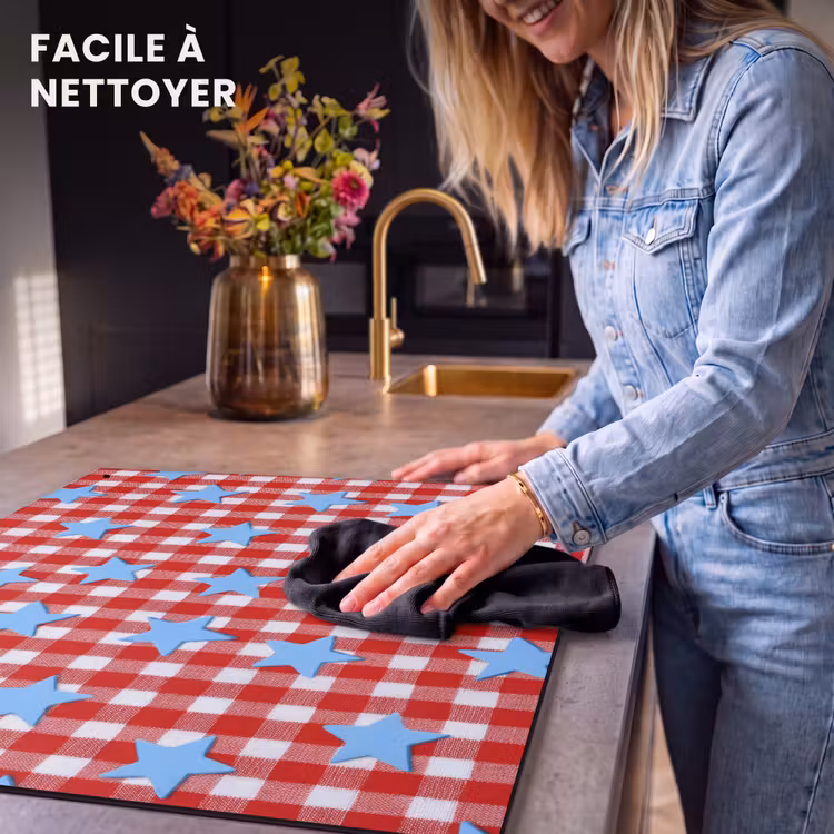 Protection à induction avec crochets - Plaid - Étoiles - Rouge — 5