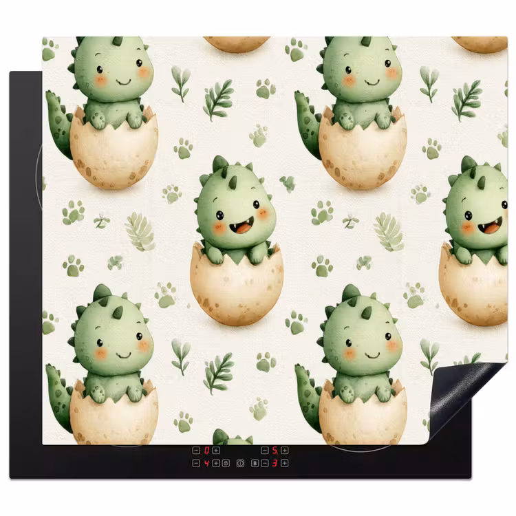 Protection plaque induction - Dino - Œufs - Vert — 1