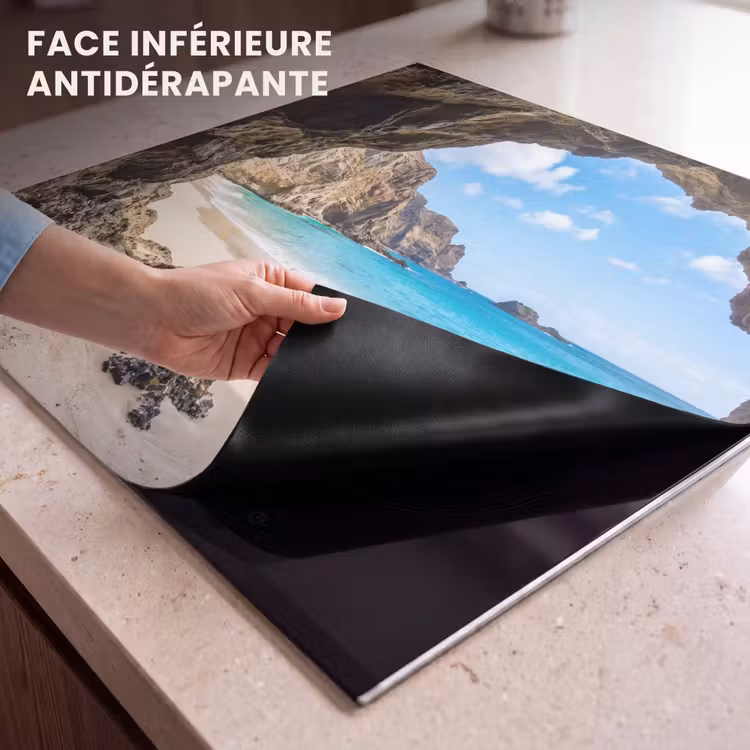 Protection plaque induction - Grotte - Plage - Mer - Bleu — 7