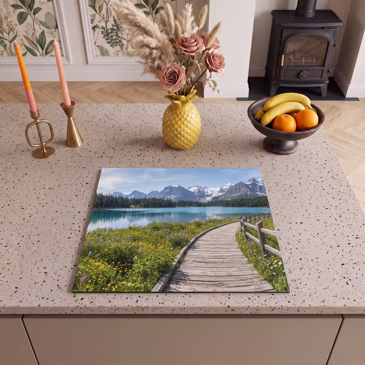 Protection plaque induction - Montagnes - Lac - Paysage - Bleu — 3