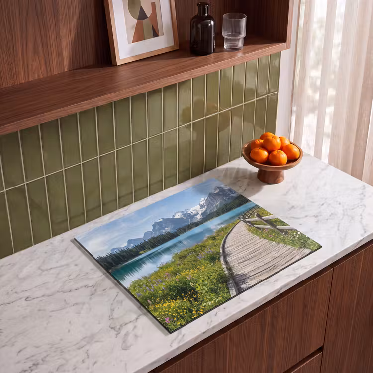 Protection plaque induction - Montagnes - Lac - Paysage - Bleu — 4