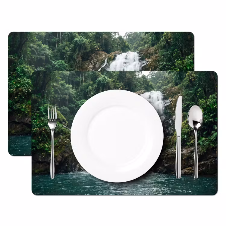 Set de table – 6 pièces - Cascade - Forêt - Nature - Vert — 2