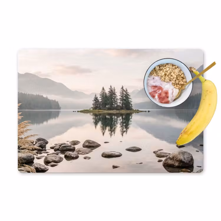 Set de table – 6 pièces - Lac - Montagnes - Paysage - Vert — 1