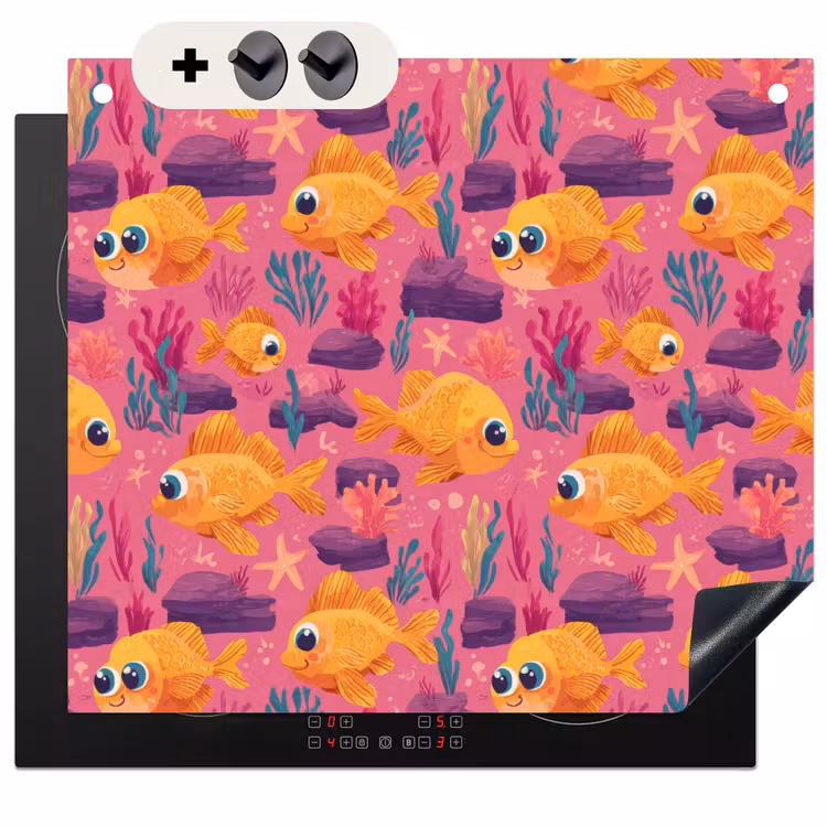 Protection à induction avec crochets - Poisson rouge - Corail - Coloré — 3