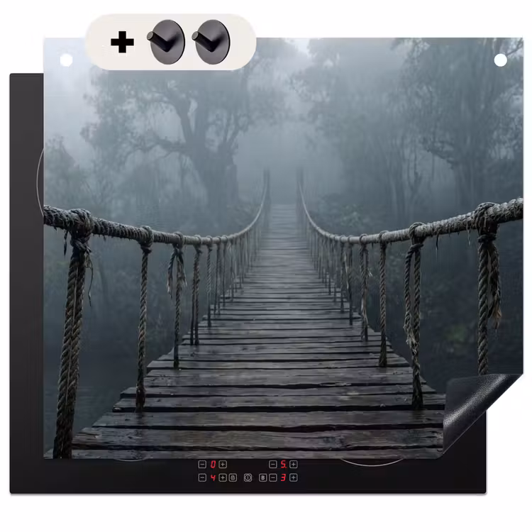 Protection à induction avec crochets - Pont - Jungle - Brouillard - Nature — 3