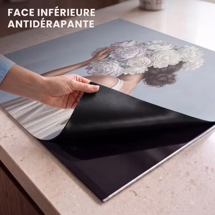 Protection plaque induction - Fleurs - Femme - Blanc — 7