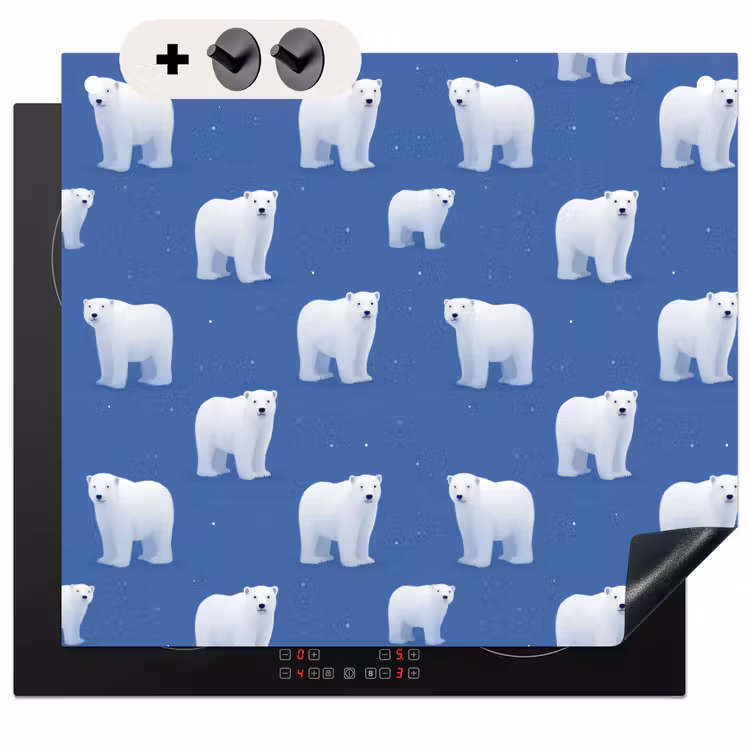 Protection à induction avec crochets - Ours polaire - Motif - Bleu — 3