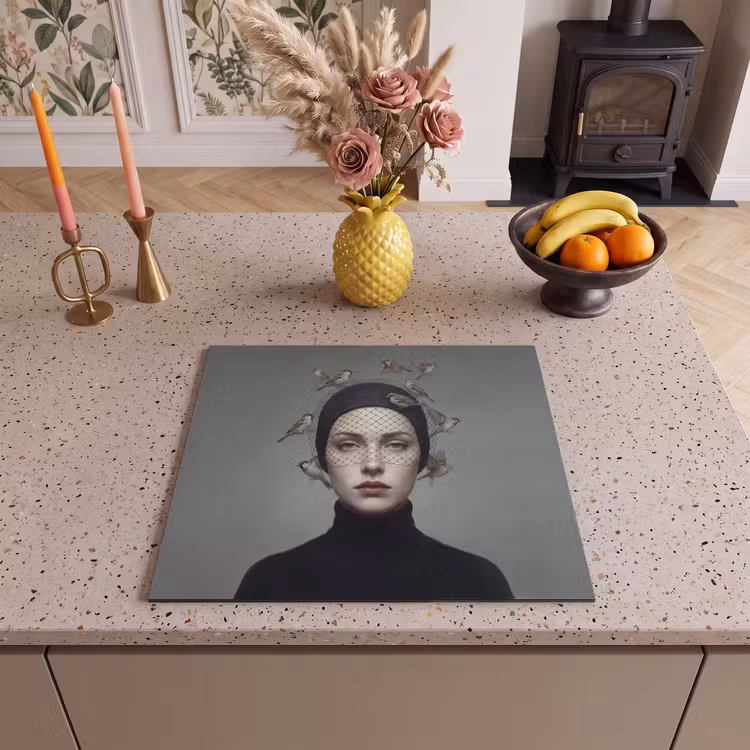 Protection plaque induction - Portrait - Oiseaux - Noir — 3