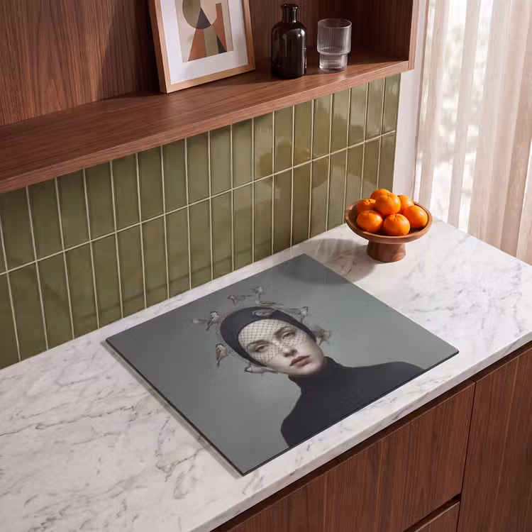 Protection plaque induction - Portrait - Oiseaux - Noir — 4