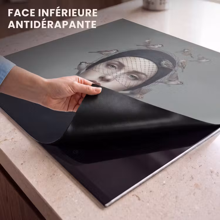 Protection plaque induction - Portrait - Oiseaux - Noir — 7
