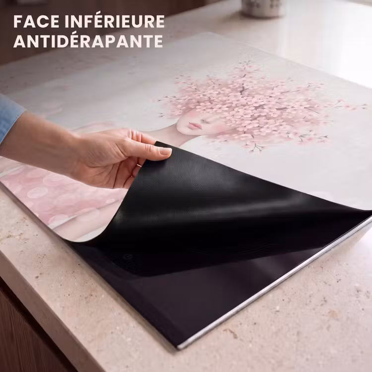 Protection plaque induction - Portrait - Fleur de cerisier - Rose — 7