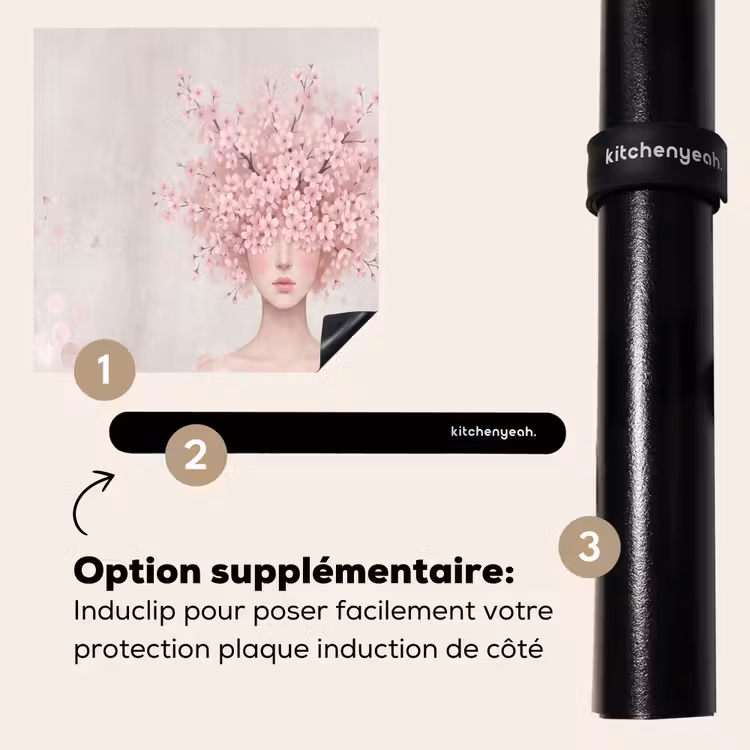 Protection plaque induction - Portrait - Fleur de cerisier - Rose — 8