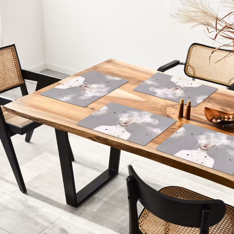 Set de table – 6 pièces - Femme - Nuage - Gris — 4