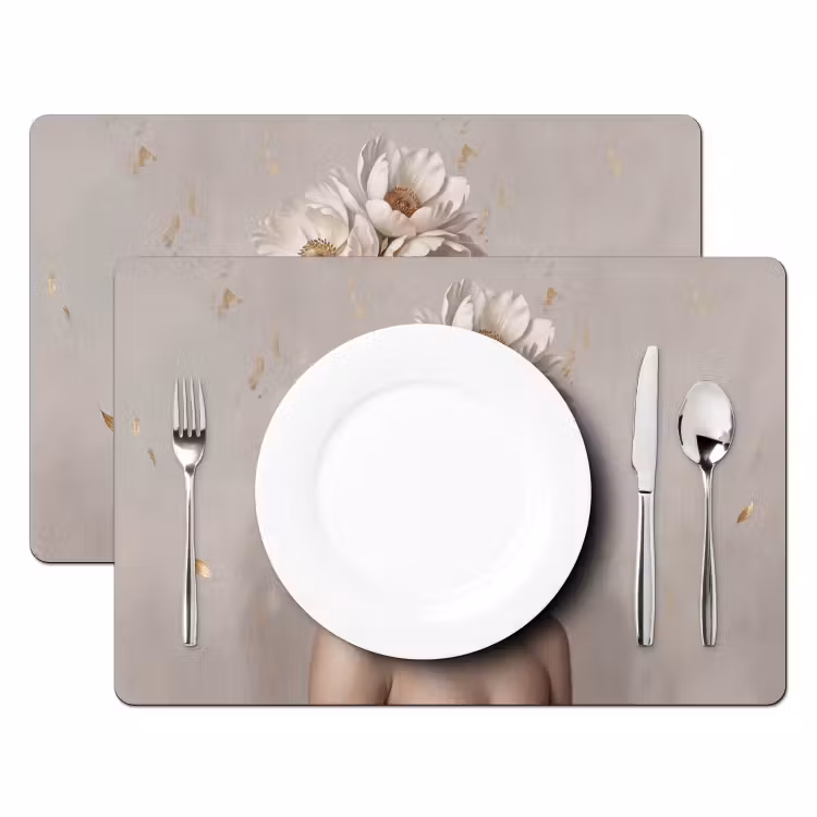 Set de table – 6 pièces - Femme - Pivoine - Blanc — 2