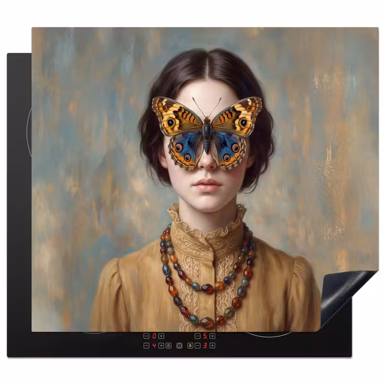 Protection plaque induction - Portrait - papillon - coloré — 1