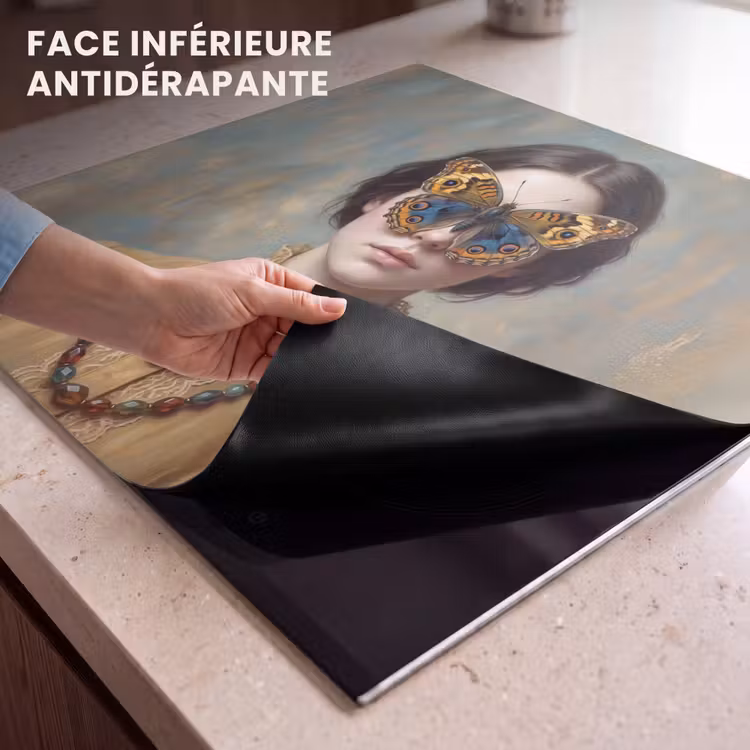 Protection plaque induction - Portrait - papillon - coloré — 7
