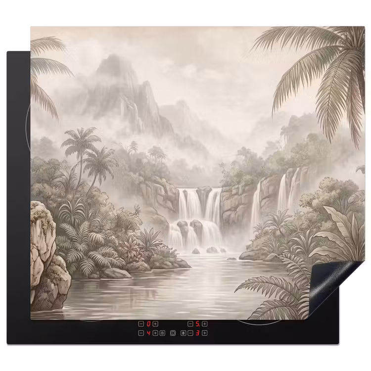 Protection plaque induction - Jungle - Cascades - Tropical - Illustration — 1