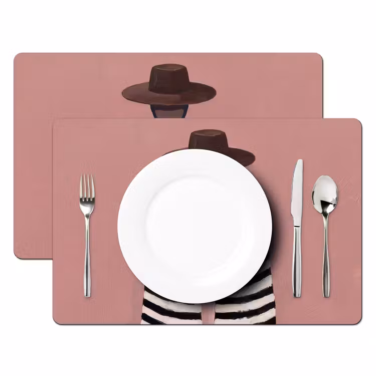 Set de table – 6 pièces - Graphique - Femme - Rose — 2