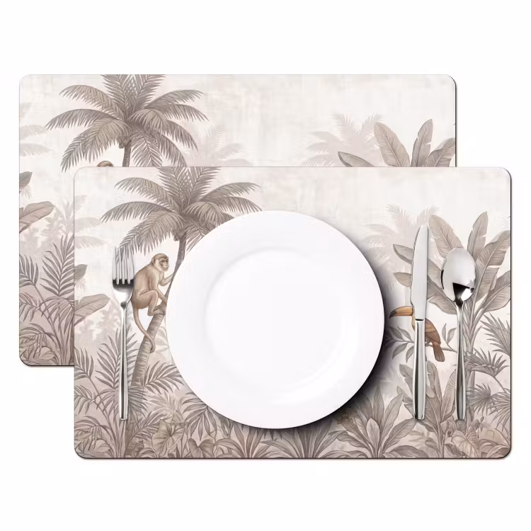 Set de table – 6 pièces - Jungle - Animaux - Palmiers — 2