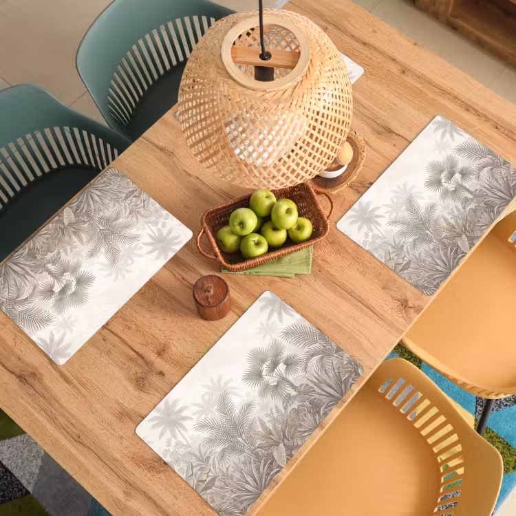 Set de table – 6 pièces - Jungle - Tropical - Nature -Vintage - Beige — 3