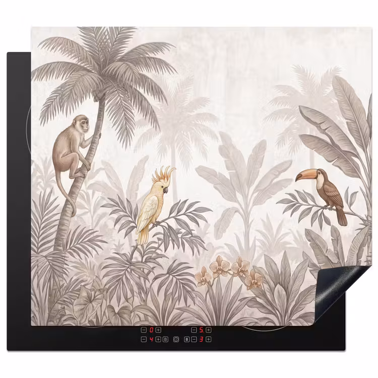 Protection plaque induction - Jungle - Animaux - Palmiers — 1
