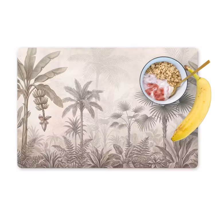 Set de table – 6 pièces - Jungle - Arbre de piste - Colibri - Beige — 1