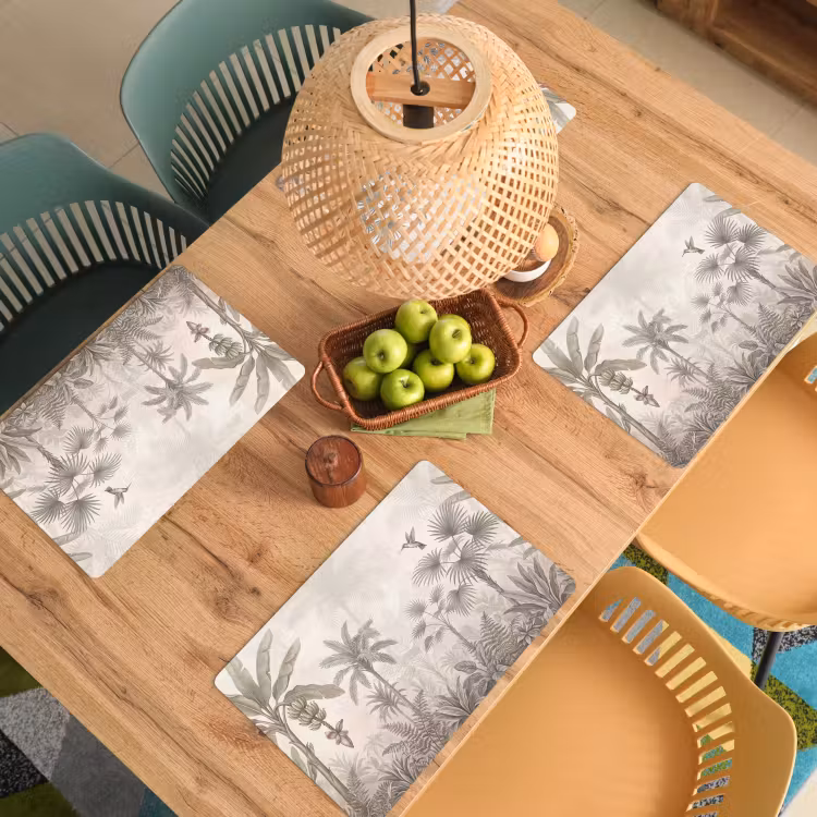 Set de table – 6 pièces - Jungle - Arbre de piste - Colibri - Beige — 3
