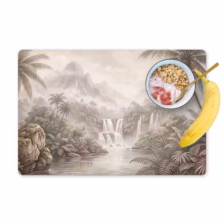 Set de table – 6 pièces - Jungle - Cascades - Tropical - Illustration — 1