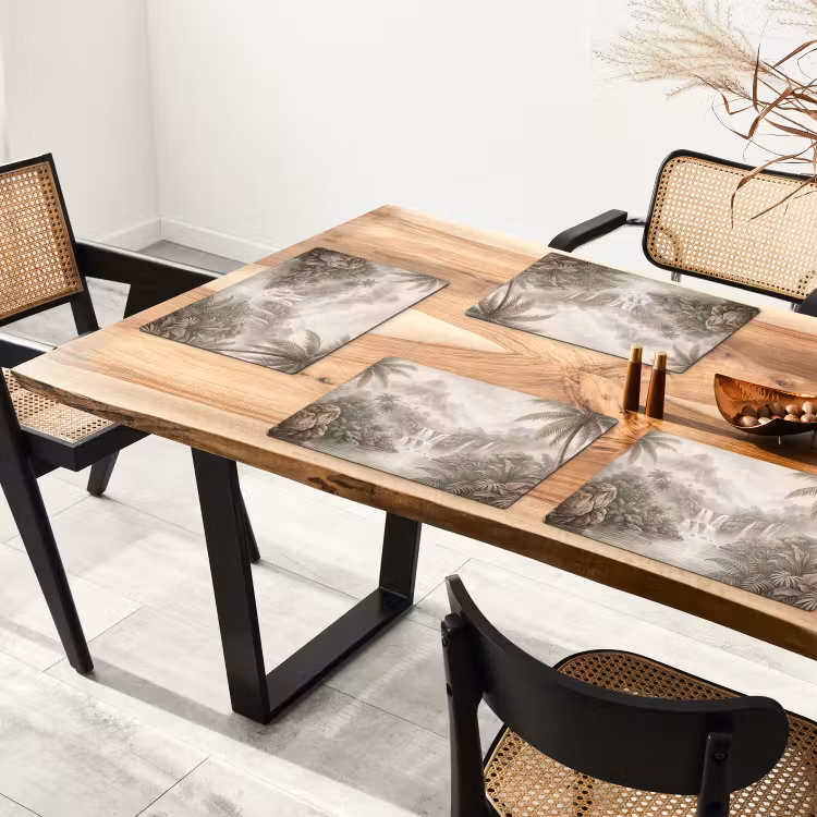 Set de table – 6 pièces - Jungle - Cascades - Tropical - Illustration — 4