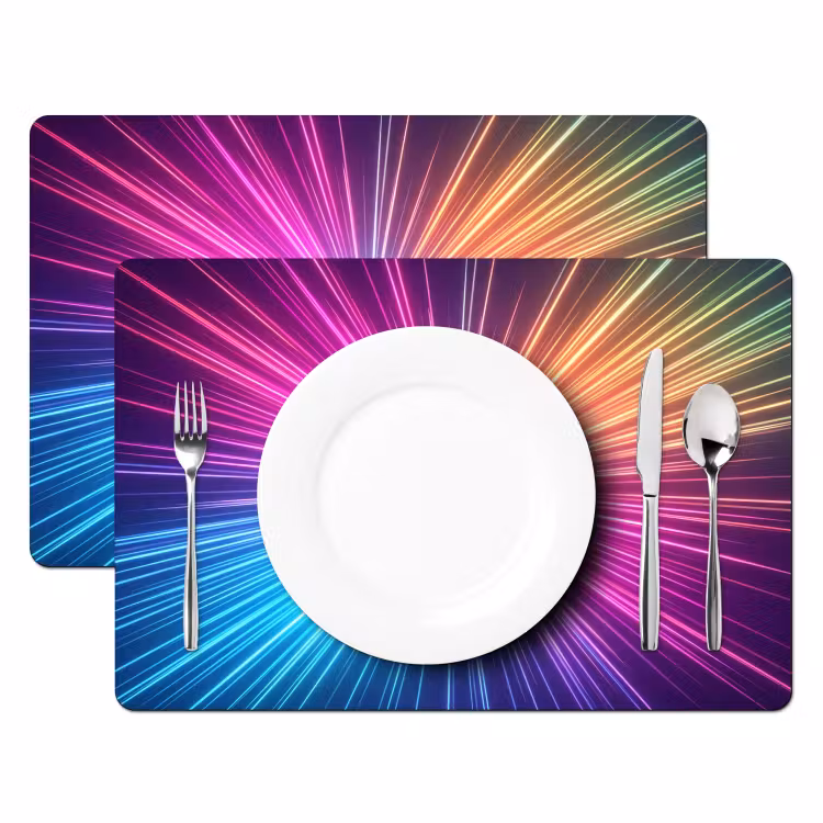 Set de table – 6 pièces - Abstrait - Léger - Éclat - Moderne - Coloré — 2