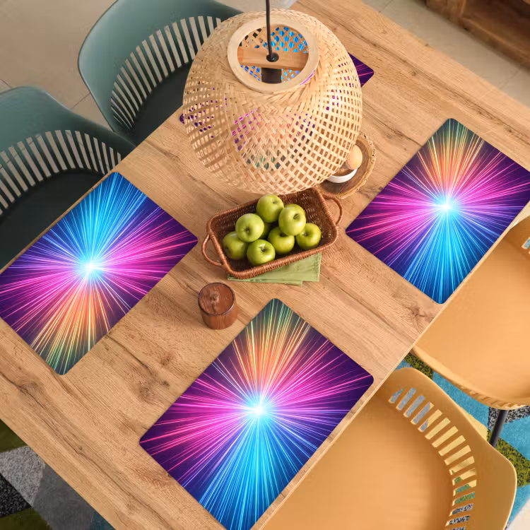 Set de table – 6 pièces - Abstrait - Léger - Éclat - Moderne - Coloré — 3