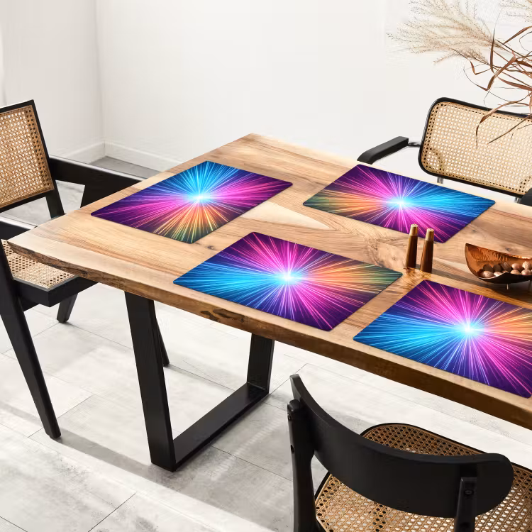 Set de table – 6 pièces - Abstrait - Léger - Éclat - Moderne - Coloré — 4