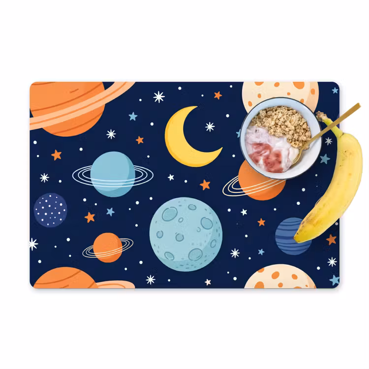 Set de table – 6 pièces - Espace - Planètes - Colorées — 1