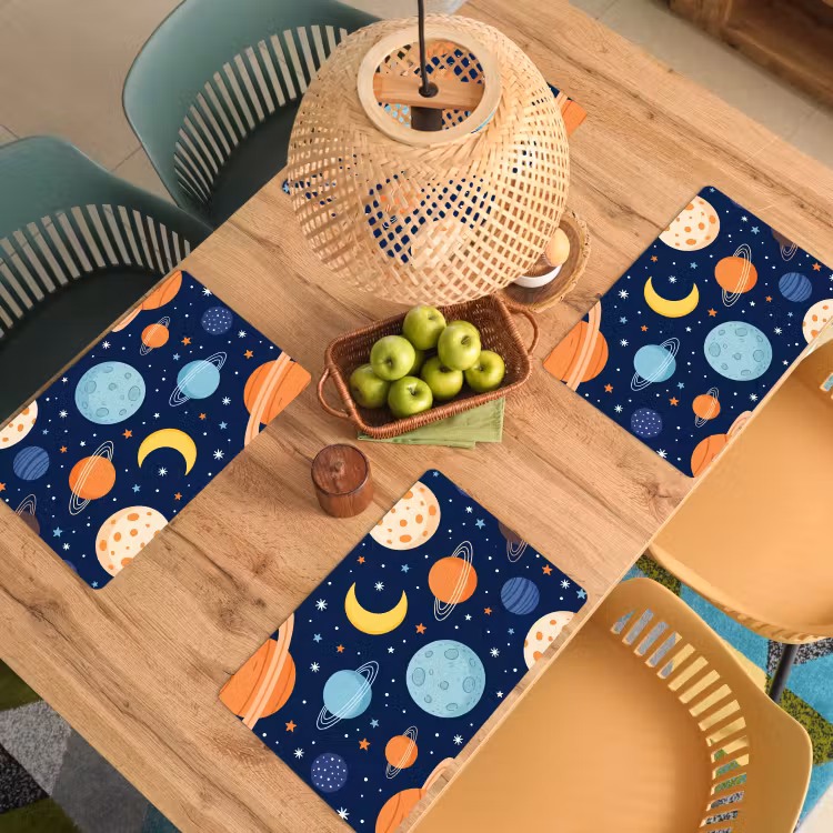 Set de table – 6 pièces - Espace - Planètes - Colorées — 3