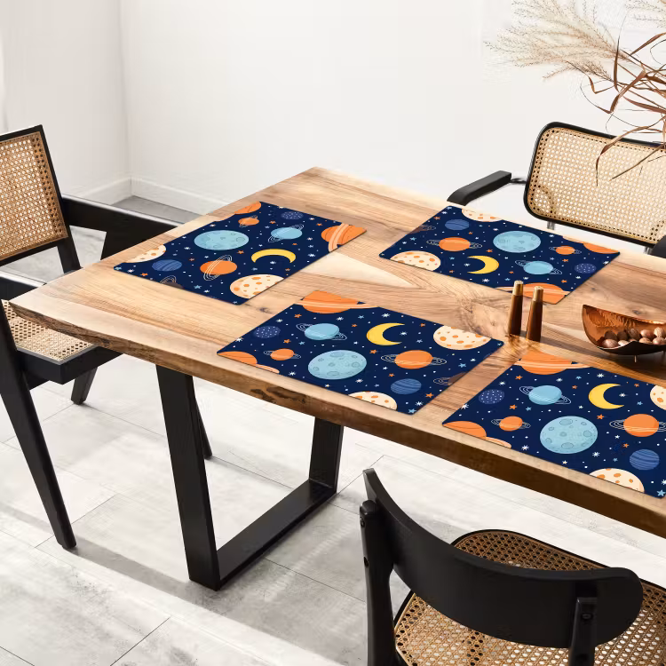 Set de table – 6 pièces - Espace - Planètes - Colorées — 4