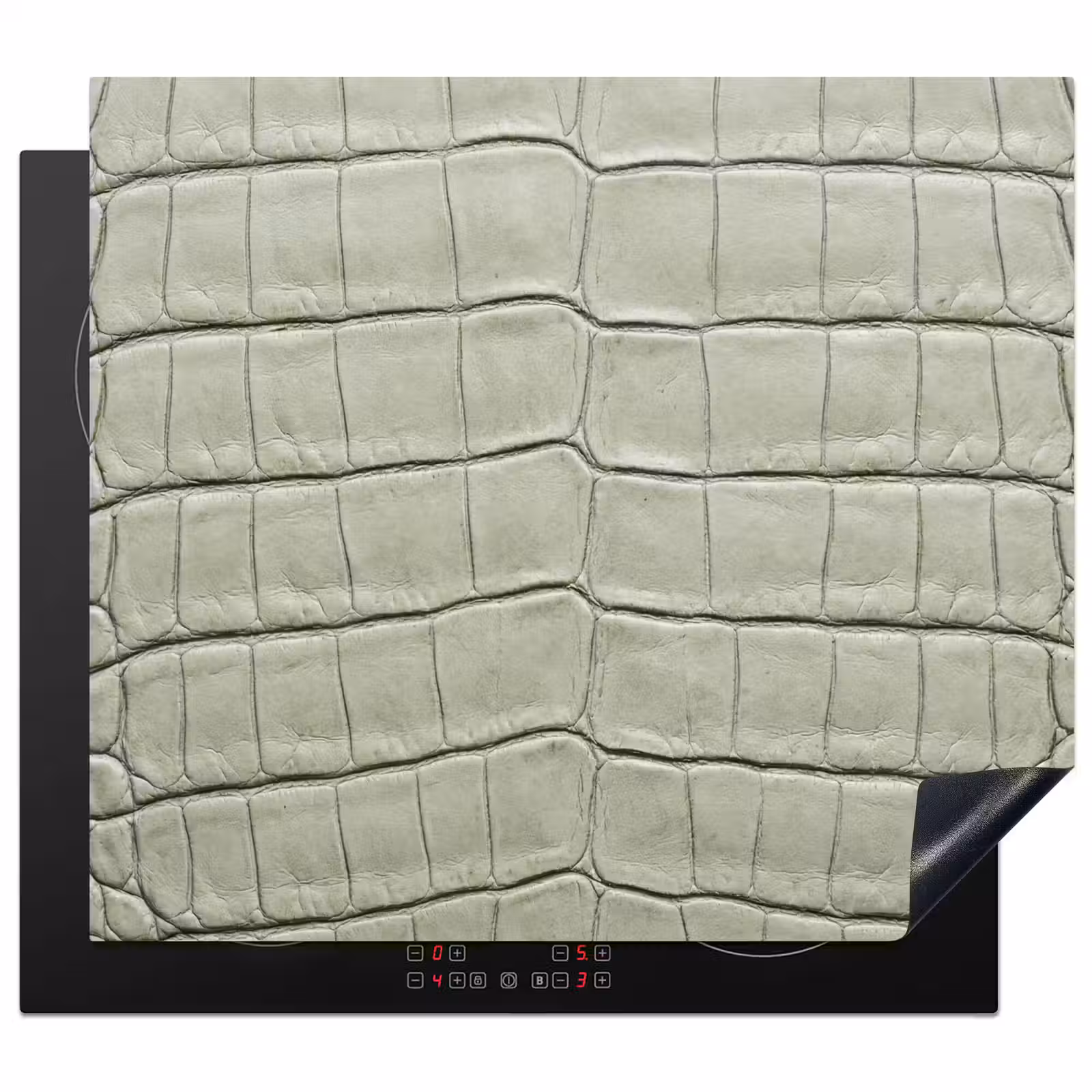 Protection plaque induction - Cuir de crocodile - Écailles - Vert — 1