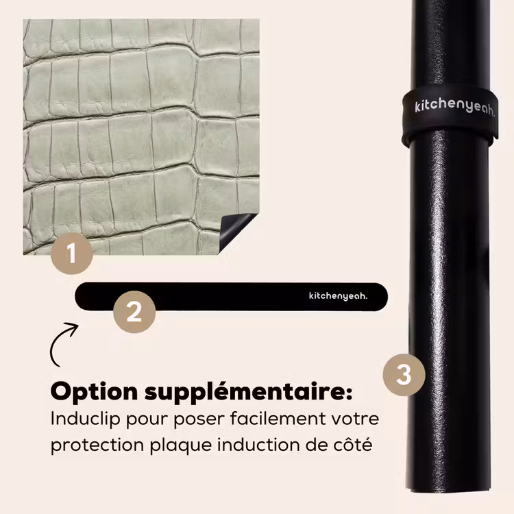 Protection plaque induction - Cuir de crocodile - Écailles - Vert — 8