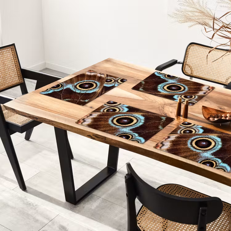Set de table – 6 pièces - Ailes - Papillon - Bleu — 4