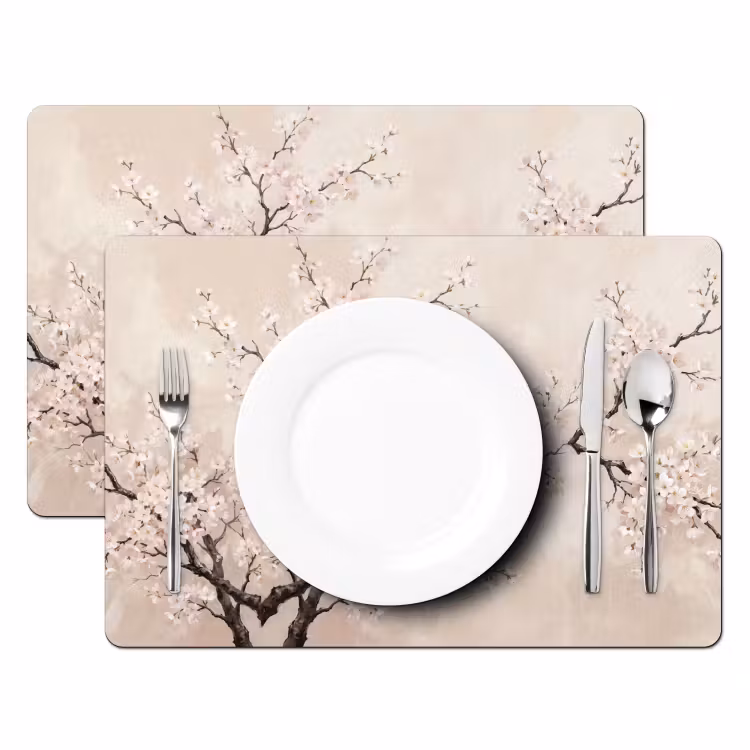 Set de table – 6 pièces - Blossom - Illustration - Taupe — 2