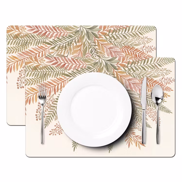 Set de table – 6 pièces - Botanique - Aquarelle - Coloré — 2