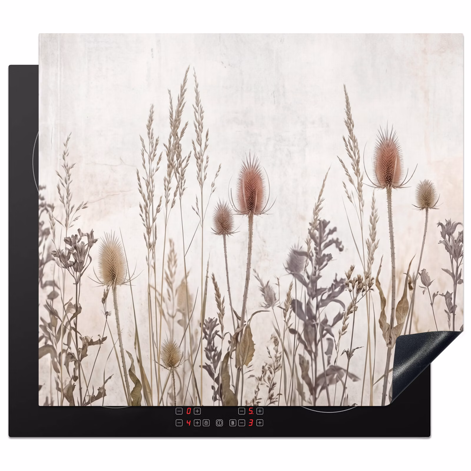 Protection plaque induction - Fleurs des prés - Design - Sépia — 1